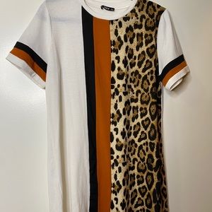 Leopard print tshirt dress